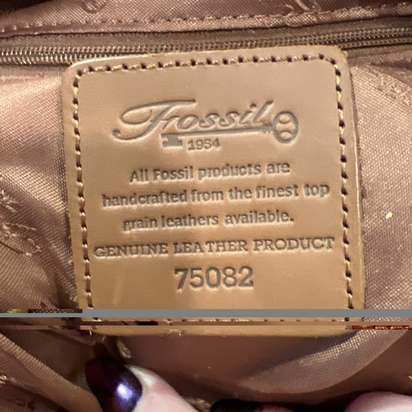 Fossil Leather Crossbody Bag Brown Y2K 2000s Boho Hobo Festival Style 75082 - Picture 7 of 12